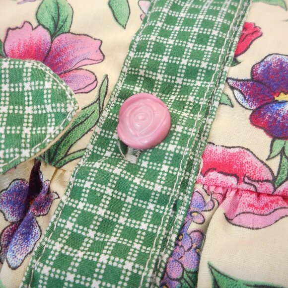 Vintage Rachels Kids Dress Size 5 Floral Button-up Front 90s Collar Garden Party - Picture 7 of 10